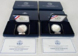 Lot (2) 2002 US Military Academy Bicentennial Silver Dollar Proof Coins MIB