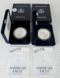 Lot (2) 2000 US Silver Eagle Bullion Coins MIB .999