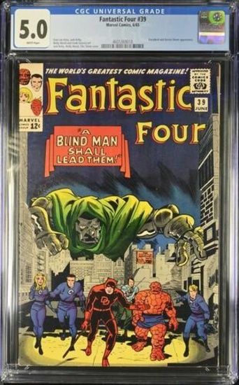 Fantastic Four #39 (1965) Iconic Dr. Doom Cover by Wally Wood/ Jack Kirby CGC 5.0