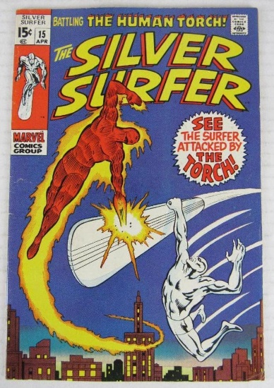Silver Surfer #15 (1970) Silver Age Human Torch Appearance