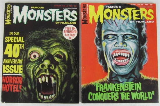 Famous Monsters of Filmland #39 & 40 (1966) Silver Age Warren Horror!