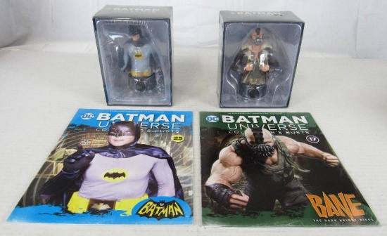 Lot (2) Eaglemoss DC Batman Universe Bust Sculptures MISP w/ Publications