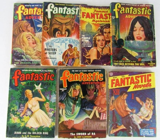 Lot (7) Golden Age Pulps- Sci-Fi, GGA, etc.