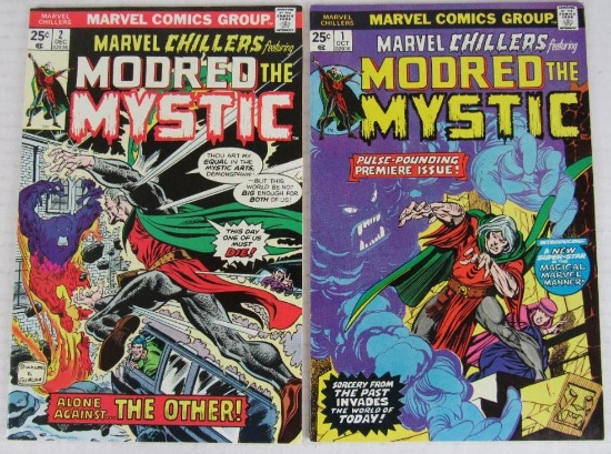 Marvel Chillers #1 & #2 (1975) Bronze Age Key 1st Modred the Mystic