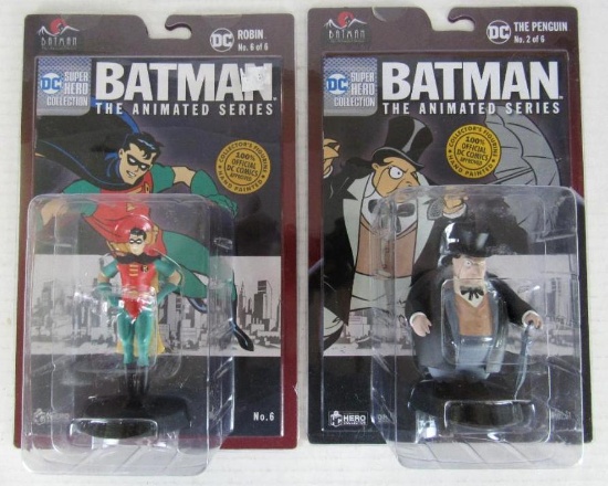 Lot (2) 2017 Eaglemoss Batman Animated Series 5" Figures w/ Magazine MOC