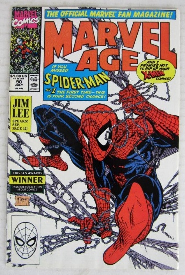Marvel Age #90 (1990) Key Issue/ Classic Todd McFarlane Spider-Man Cover