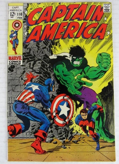 Captain America #110 (1969) Silver Key/ Iconic Hulk Cover Steranko