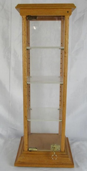 Excellent Wood & Plexi- Glass Countertop Spinning Locking Showcase