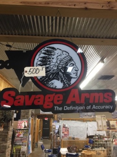 Savage Arms Lighted Sign