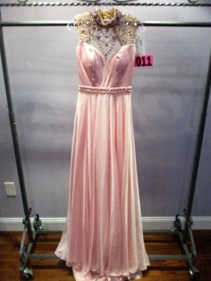 Sherri Hill 32144, Sz 0, Prom, Blush satin/chiffon, retail $450