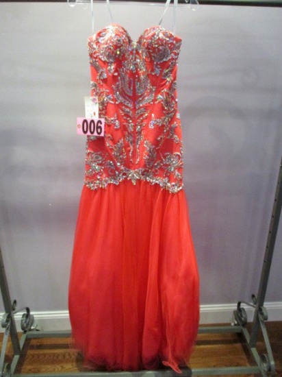 Party Time 6491, Sz 0, Prom, Jewelled bodice strapless tulle, retail $498