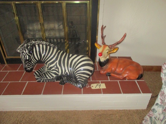 Zebra & Reindeer figures - No Shipping