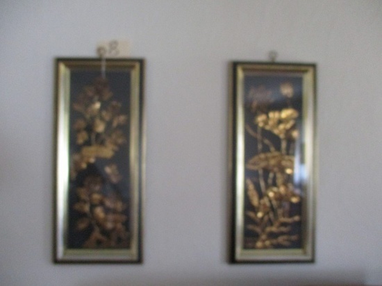 (2) Framed metal art pieces - No Shipping