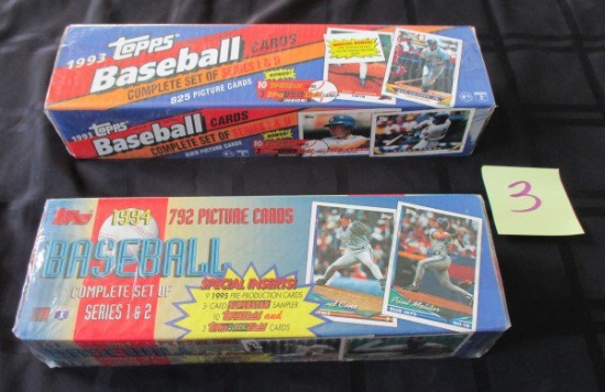 (2) Sets Topps Baseball cards, 1993 & 1994, sealed in boxes