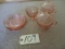 Pink Depression Glass Plates, Candy Dishes, Creamer