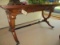 Wood Library Table W/leather Inset