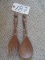 African Carved Wooden Spoon & Fork