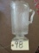 Pressed Glass Water Pitcher - Chipped At Top