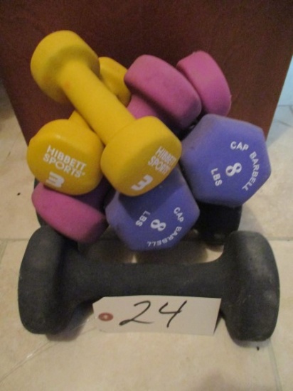 (4) Pairs Of Weights - 3,5,8, & 10 Lbs