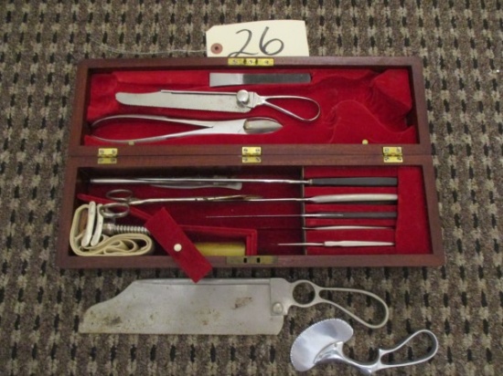 Medical Instruments W/ Wooden Case