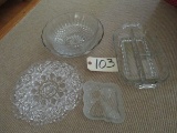 (5) Glass Serving Pieces