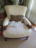 Pearson Upholstered Chair W/decorative Pillow & Arm Covers