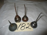 (4) Antique Oil Cans