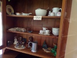 Contents of hutch: Tea set, knick-knacks
