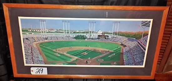 Andy Jurinko: "County Stadium Classic" 15 3/4"x36" print - 41.5"x22" w/ fra