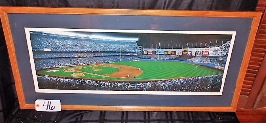 Andy Jurinko: "Pinstripes' Classic Comeback" 14"x36" print - 41.5"x22" w/ f