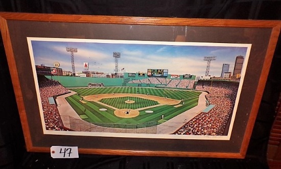 William Feldman: "Fenway Park Matinee" 18"x33" print - 38.5"x23.5" w/ frame