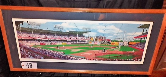 Andy Jurinko: "Ebbets Field, 1955" 16"x39" print - 44.5"x20.5" w/ frame. Si