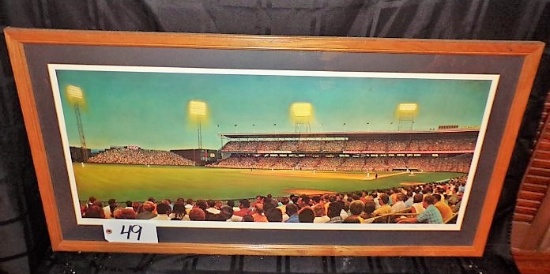 William Feldman: "Crosley Field Twilight" 15 3/4"x36" print - 40"x20.5" w/