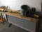8 ft. work bench w/ tools & cabinet