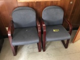 (2) Blue office chairs