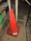 (5) Large orange caution cones