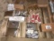 Pallet of assorted hardware, brass tags, chain parts