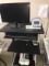 Stand up rolling desk unit w/ Samsung SA300 monitor power backup, time clock