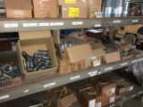 Shelf of chrome assorted pipe/hose fittings & adapters
