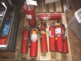 Pallet of assorted sizes fire extinguishers