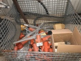 Metal crate piping, assorted tools
