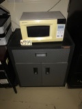 Microwave & Gladiator storage cabinet