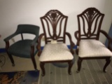 (2) Ornate chairs & office chair