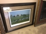 Thoroughbred workout framed picture