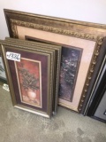 (3) Scenic floral framed pictures