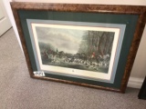 Hunting scene framed picture