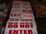 Assorted mining signs: Danger, Exit, Fire, etc