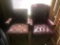 (1) Upholstered side chair & (1) Leather side chair