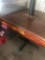 Wood top pedestal side table