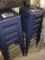 (4) Blue metal barstools